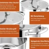 Homikit Kochtopf 7,6L aus Edelstahl, Induktionstauglich, 26cm Durchmesser, mit