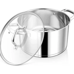 Homikit Kochtopf 7,6L aus Edelstahl, Induktionstauglich, 26cm Durchmesser, mit
