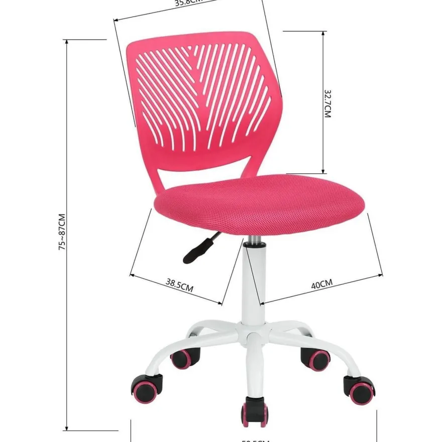 Homy Casa 2er Set Bürostuhl, verstellbar, ergonomisch, Stoff, ohne Armlehnen