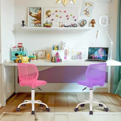 Homy Casa 2er Set Bürostuhl, verstellbar, ergonomisch, Stoff, ohne Armlehnen