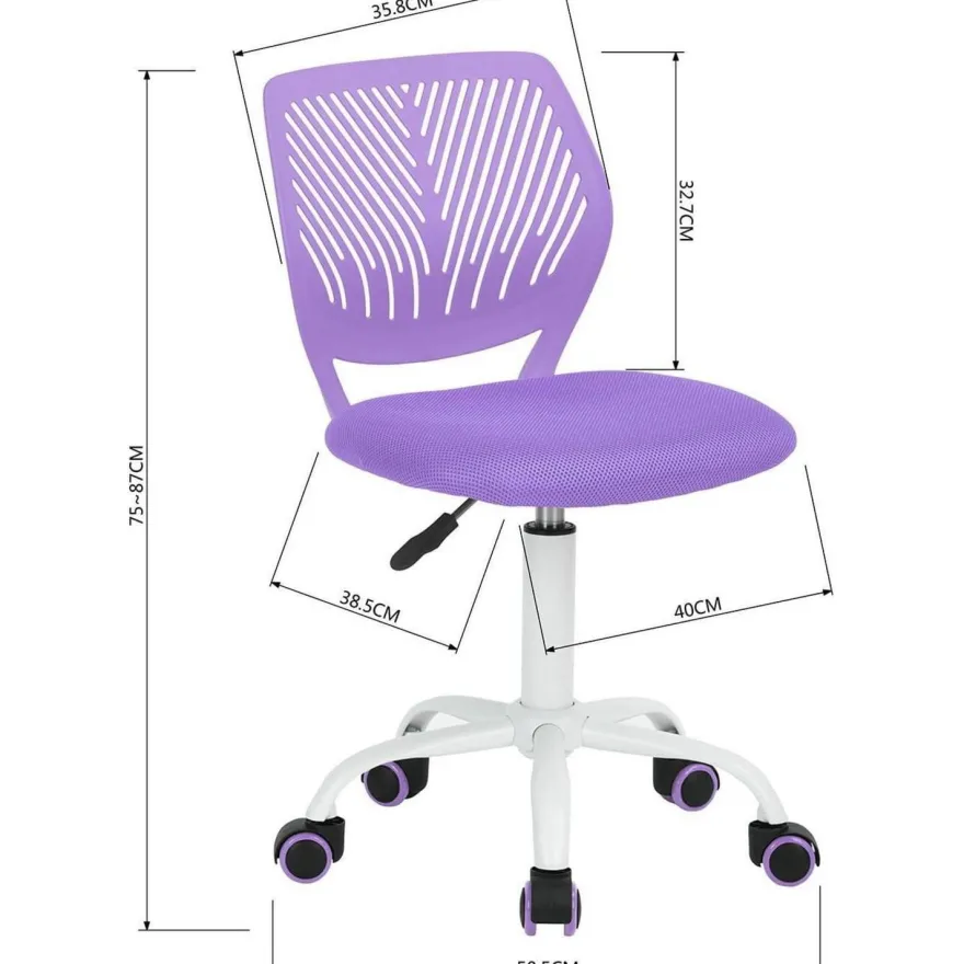 Homy Casa 2er Set Bürostuhl, verstellbar, ergonomisch, Stoff, ohne Armlehnen