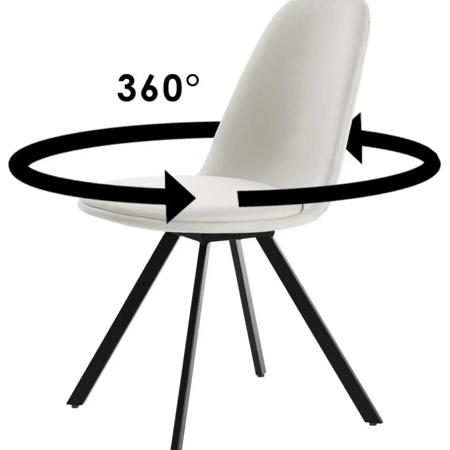 Homy Casa Esszimmerstühle 4er Set, Stoff Drehstuhl mit gepolsterter Sitzfläche