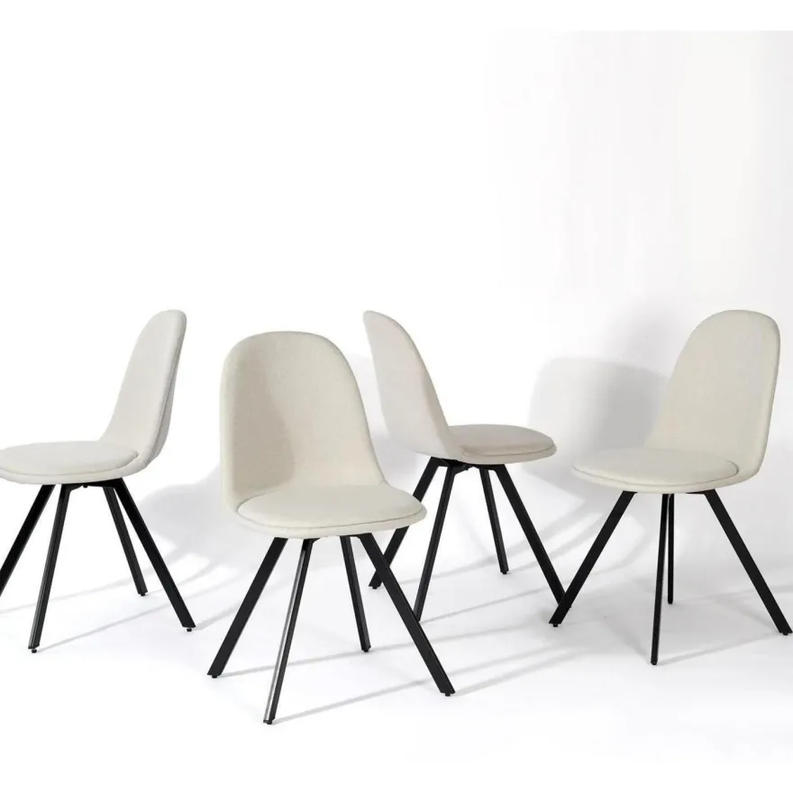 Homy Casa Esszimmerstühle 4er Set, Stoff Drehstuhl mit gepolsterter Sitzfläche