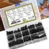 HonQiShiMY 540M4 Schrauben-Set M4 Sechskant, Schwarz Vernickelt, 540 Teile