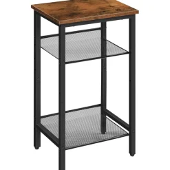 HOOBRO Beistelltisch Telefontisch Gitterablagen 38x28x74cm Industrie-Design