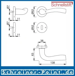 Hoppe Melbourne Alu F9-2 Stahl matt 1672/19KV/19KVS OB Ovalbart BB Buntbart