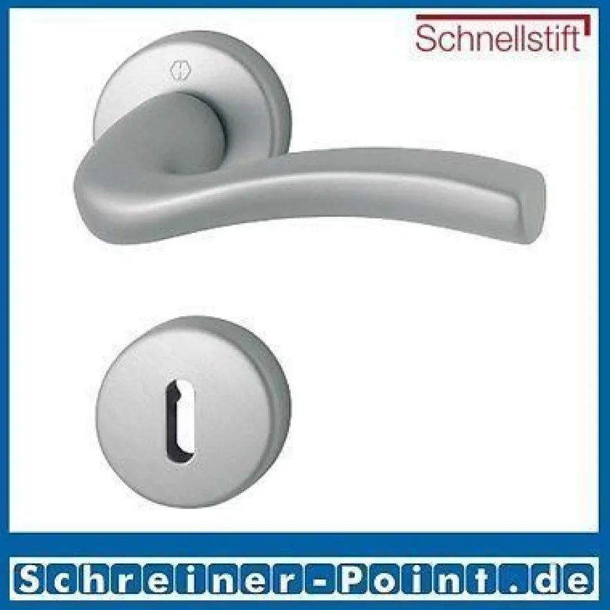 Hoppe Melbourne Alu F9-2 Stahl matt 1672/19KV/19KVS OB Ovalbart BB Buntbart