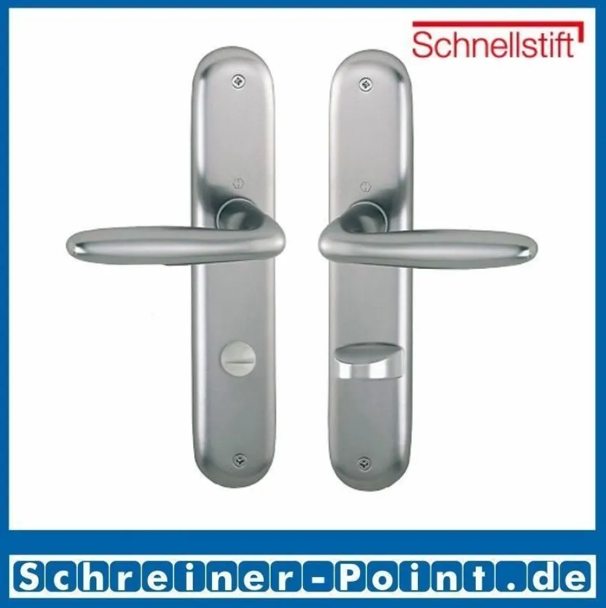 Hoppe Verona Aluminium Alu F9 Stahlfarben Langschild 1510/273P Bad / WC Garnitur