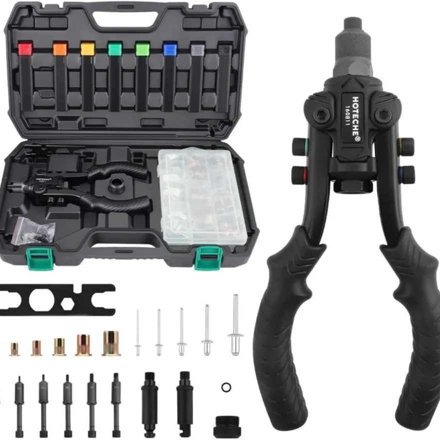 Hoteche Nietmutternzange Set M3-M10 & 2,4-6,4mm Niete mit Aufspreizer und