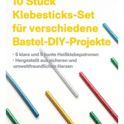 HOTO Akku Heißklebepistole, kabellos mit USB-C, 30s Schnellaufheizung, inkl. 10