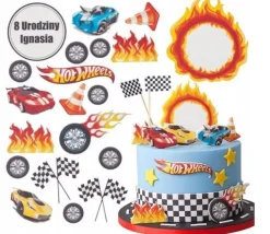 Hot Wheels Rennwagen Essbar Tortenaufleger Torte Geburstag Zuckermasse + NAME