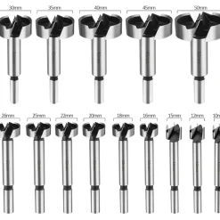 HPHOPE Forstnerbohrer Set 15-teilig für Holz Ø10-50mm mit Aufbewahrungskoffer