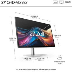 HP Serie 7 Pro 27 Zoll QHD-Monitor – 727pq, 68,6 cm (27