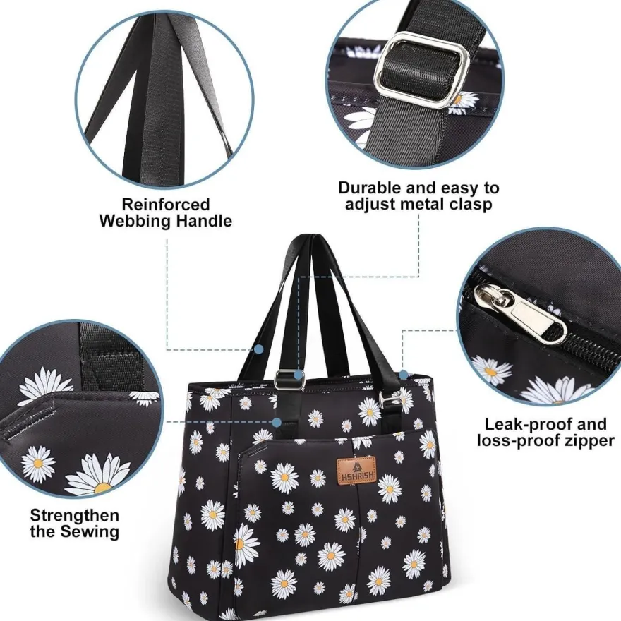 Hshrish Lunchtasche Damen 12L, wasserdicht & auslaufsicher, isoliert, ideal für