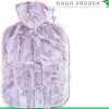 Hugo Frosch Wärmflasche Klassik Tierfelloptik lila-silber | Made in Germany