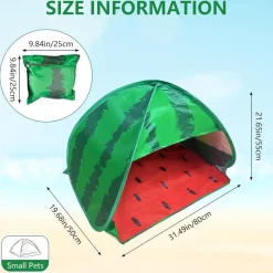 Hundestrandzelt Sonnenschutz Wassermelone Pop-up für kleine Haustiere