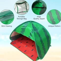 Hundestrandzelt Sonnenschutz Wassermelone Pop-up für kleine Haustiere