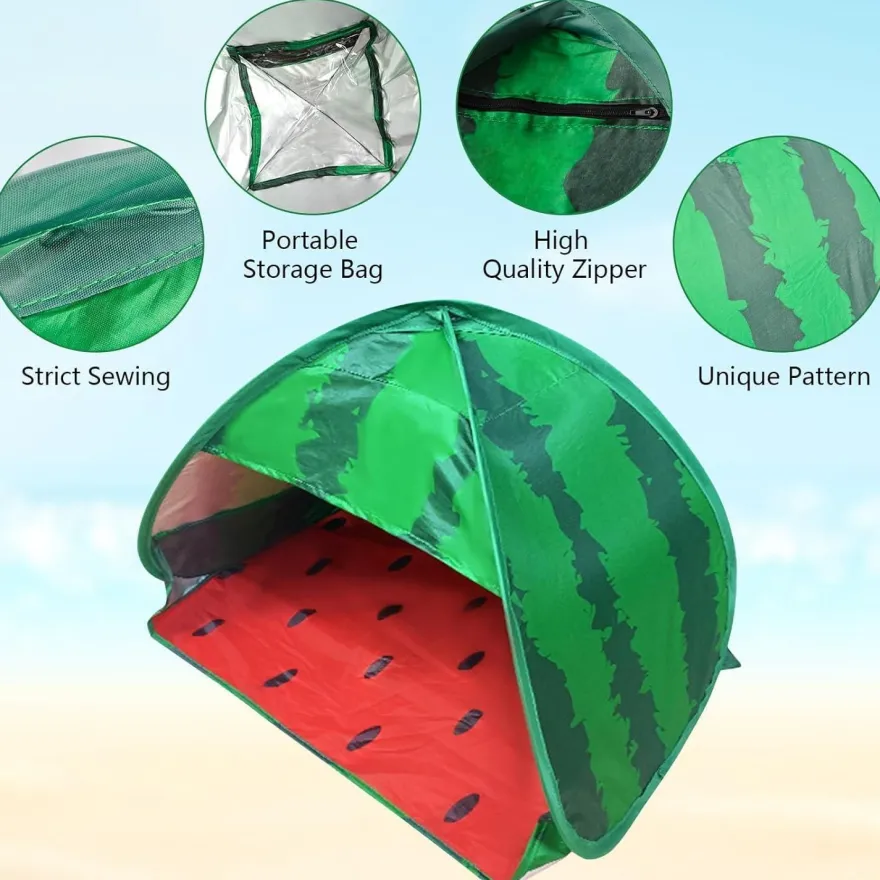 Hundestrandzelt Sonnenschutz Wassermelone Pop-up für kleine Haustiere