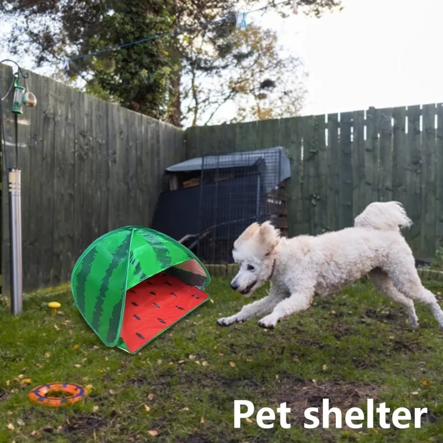 Hundestrandzelt Sonnenschutz Wassermelone Pop-up für kleine Haustiere