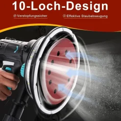 Huopueit 40 Stück Schleifpapier 225mm Klett, 10 Loch, Körnung 400 für