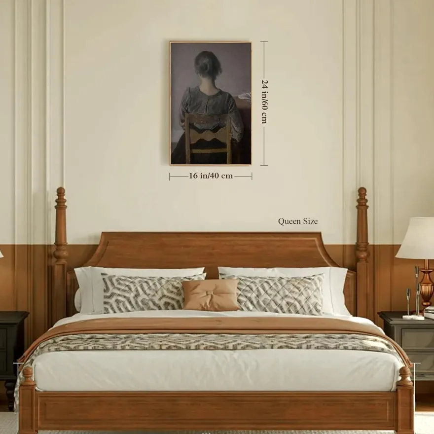 hyidecorart Vintage Frauenporträt Leinwandbild mit Holzrahmen, 40x60 cm, Ruhe