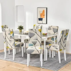 Hzdhclh Stuhlhussen 6 Stück, elastisch, modern, universell, Stretch-Schutz für