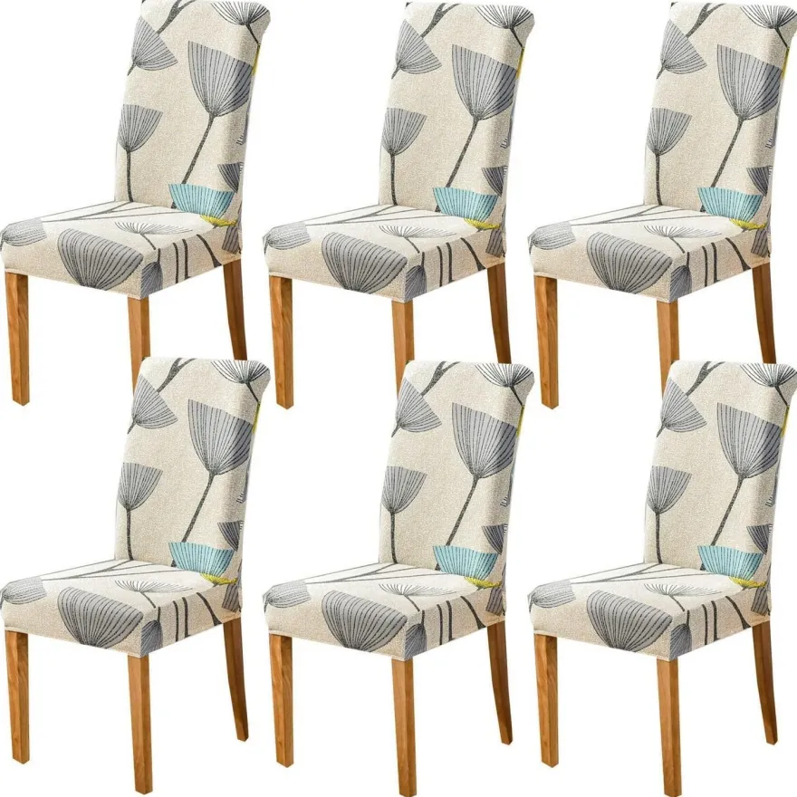 Hzdhclh Stuhlhussen 6 Stück, elastisch, modern, universell, Stretch-Schutz für
