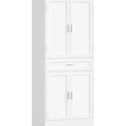 Hzuaneri Buffetschrank mit 4 Türen, 1 Schublade und 6-stufigem