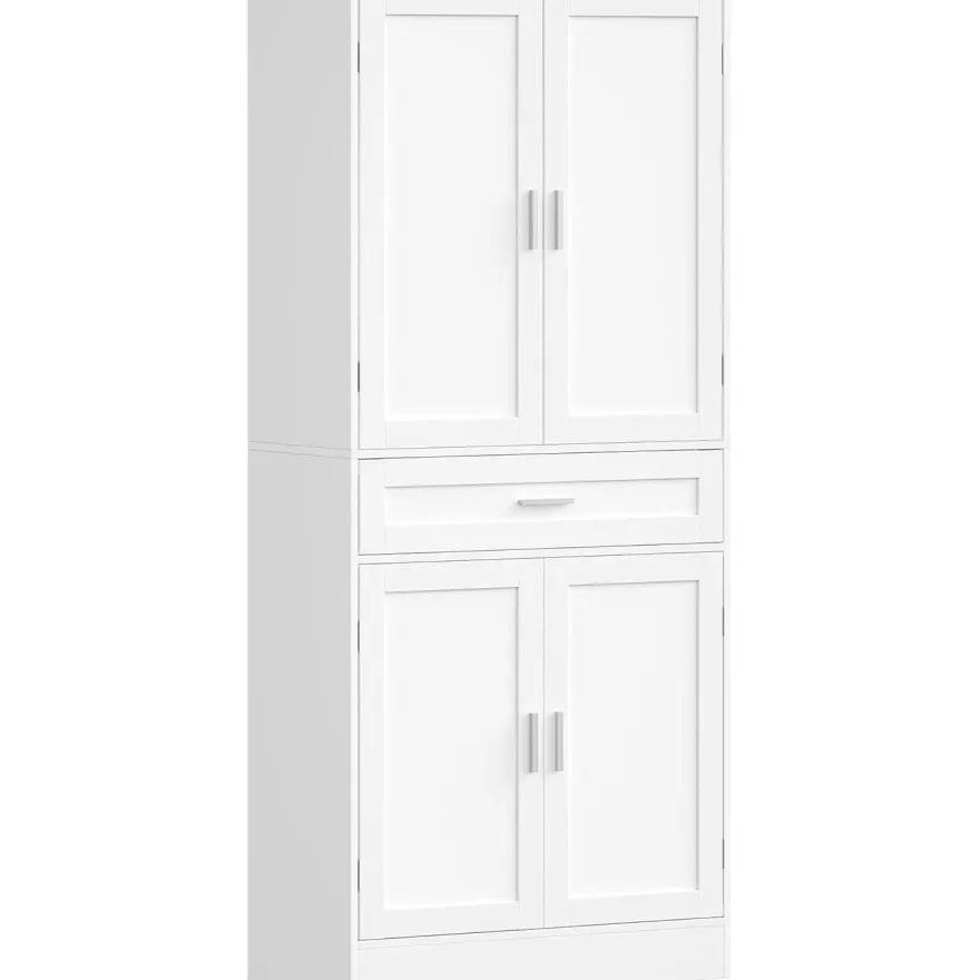 Hzuaneri Buffetschrank mit 4 Türen, 1 Schublade und 6-stufigem