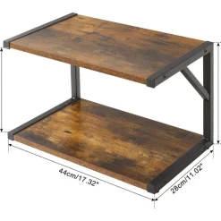 IBUYKE Under Desk Printer Stand 2 Tier Mobile Organizer Shelf 4 Wheels Rustic