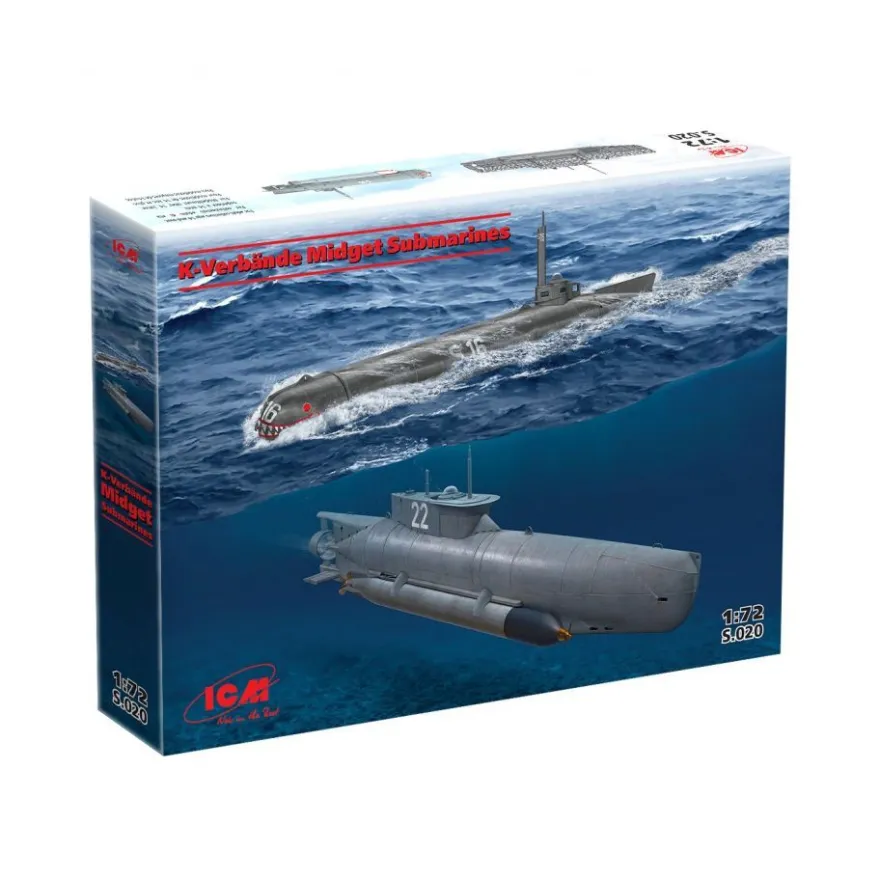 ICM - K-Verbände Midget Submarines (Seehund und Molch) - 1:72 - 20 Teile