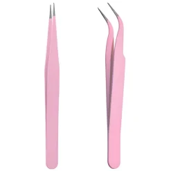 iCovalescent Pinzetten-Set Gerade und Gebogen Edelstahl Augenbrauen Gesichtshaar