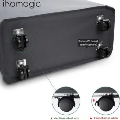 Ihomagic Wäschekorb mit Rädern, faltbar, 40L, dunkelgrau, 39x18.5x58cm