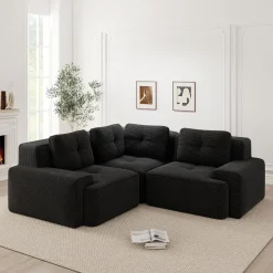 IHO SOFA Modulares Ecksofa mit Ottoman, Kein Aufbau Nötig, Tiefe Sitzfläche