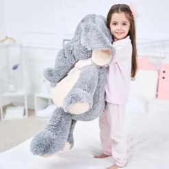 IKASA Großer Elefant Stofftier Riesenelefant Plüschtiere für Kinder, Grau, 100cm