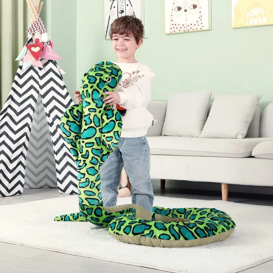 IKASA Riesenschlange Kuscheltier 270cm, Großes Plüschtier Kobra Stofftier
