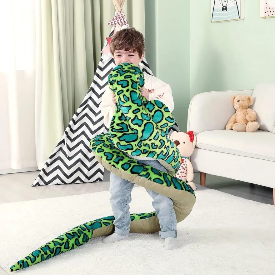 IKASA Riesenschlange Kuscheltier 270cm, Großes Plüschtier Kobra Stofftier