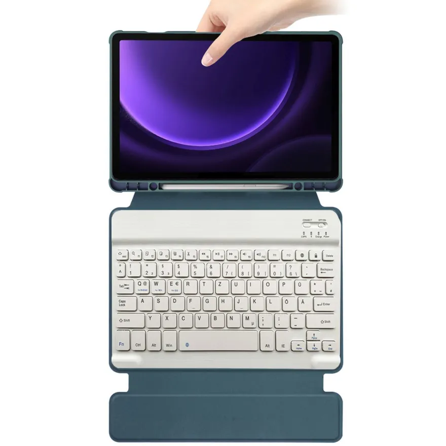 3in1 Bluetooth Tastatur + Maus + Cover für Samsung Galaxy Tab S9 FE 2023 SM-X510