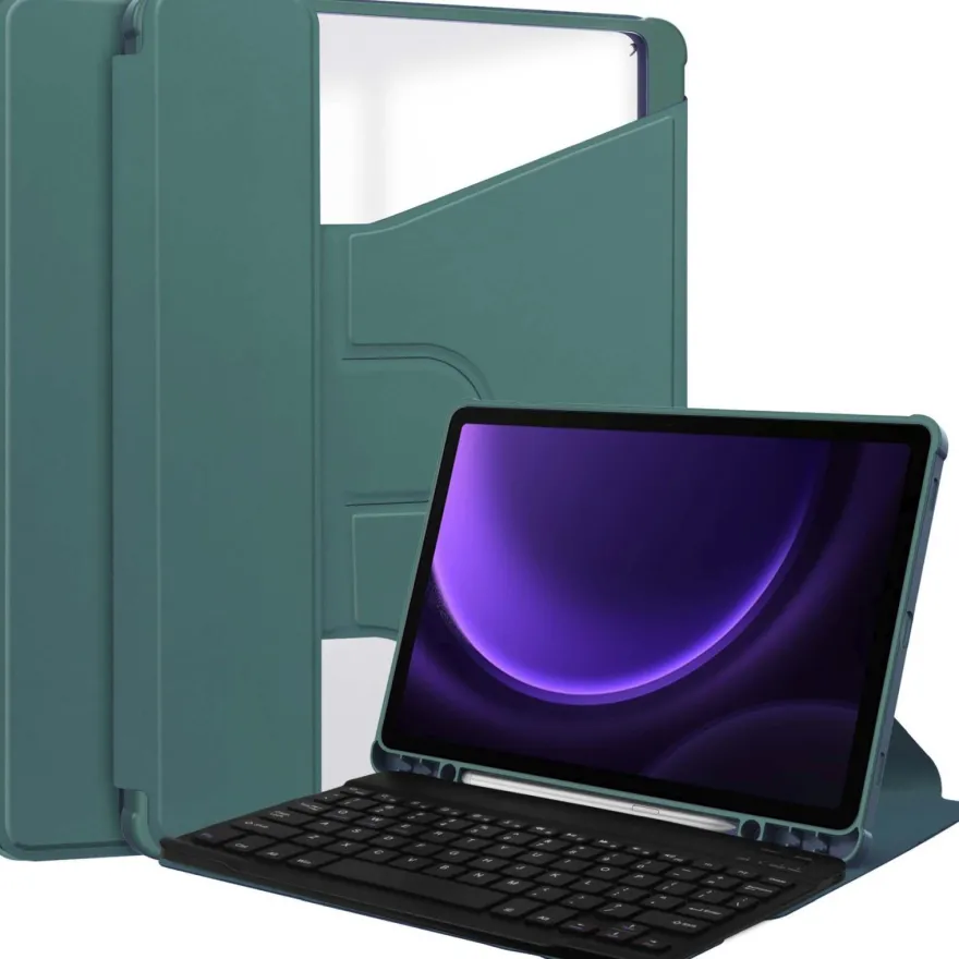 3in1 Bluetooth Tastatur + Maus + Cover für Samsung Galaxy Tab S9 FE 2023 SM-X510