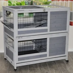 Indoor Kleintierstall Meerschweinchenstall Belinda mit Rollfüßen 90x53x95 cm