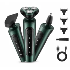 3in1 Elektrorasierer mit Trimmer – USB Rasierer für Bart, Nase & Ohren