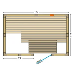 Infraworld Sauna Vitalis Complete 184 Fichte Massivholzsauna Infrarotstrahler 184x11