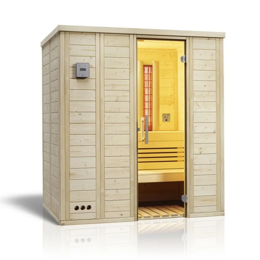 Infraworld Sauna Vitalis Complete 184 Fichte Massivholzsauna Infrarotstrahler 184x11