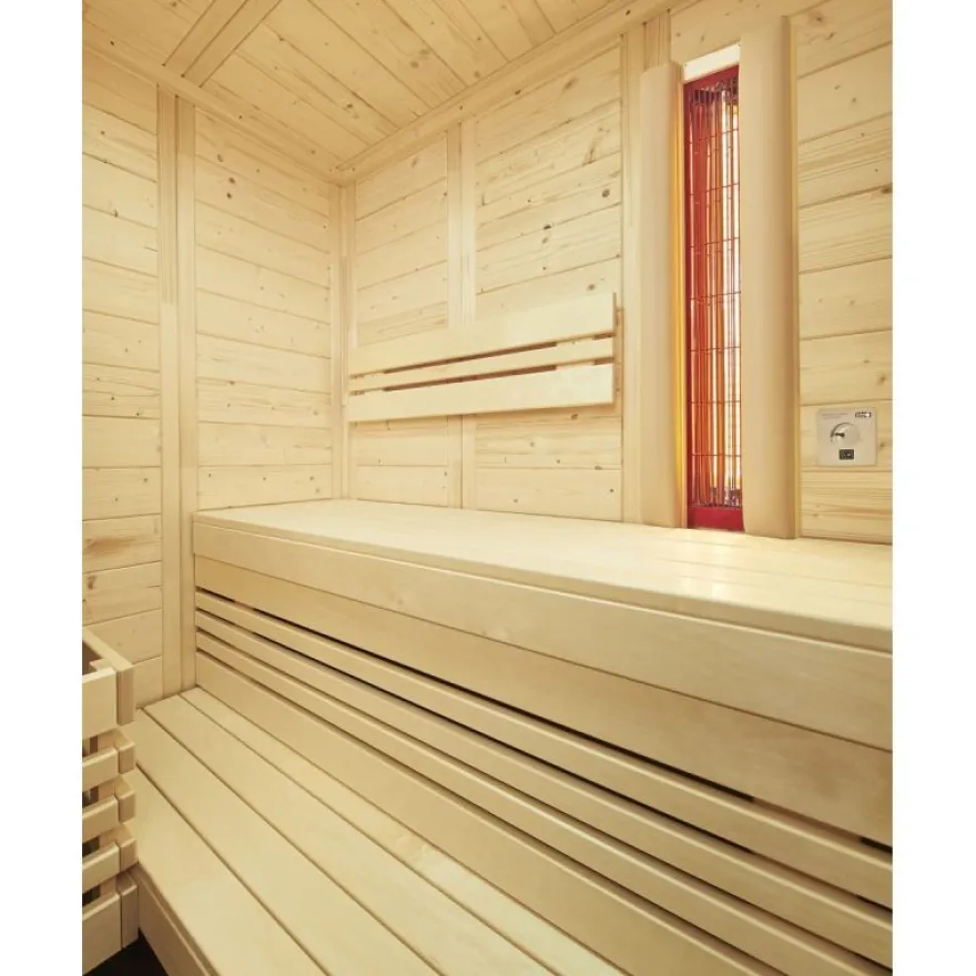 Infraworld Sauna Vitalis Complete 184 Fichte Massivholzsauna Infrarotstrahler 184x11