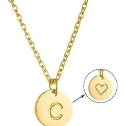 Initialen Damen Kette Buchstaben Anhänger Gold Silber Rosegold Herzen