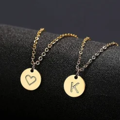 Initialen Kette Buchstaben Anhänger Gold/Rosegold/Silber Herz Halskette
