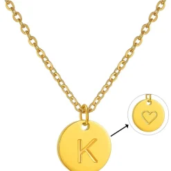Initialen Kette Damen Buchstaben Anhänger Gold Rosegold Silber mit Herz