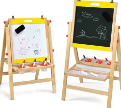 3 in 1 Kinder Staffelei, Whiteboard & Kreidetafel & Zeichenpapier höhenverstellbar
