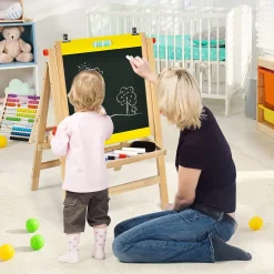 3 in 1 Kinder Staffelei, Whiteboard & Kreidetafel & Zeichenpapier höhenverstellbar