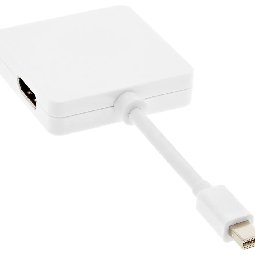 InLine® Mini DisplayPort zu HDMI/DVI/DisplayPort Adapterkabel, weiß, weiß